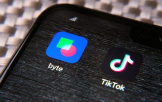 byte & tiktok app icons on phone